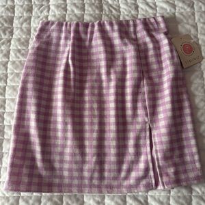 Purple and White plaid mini skirt
